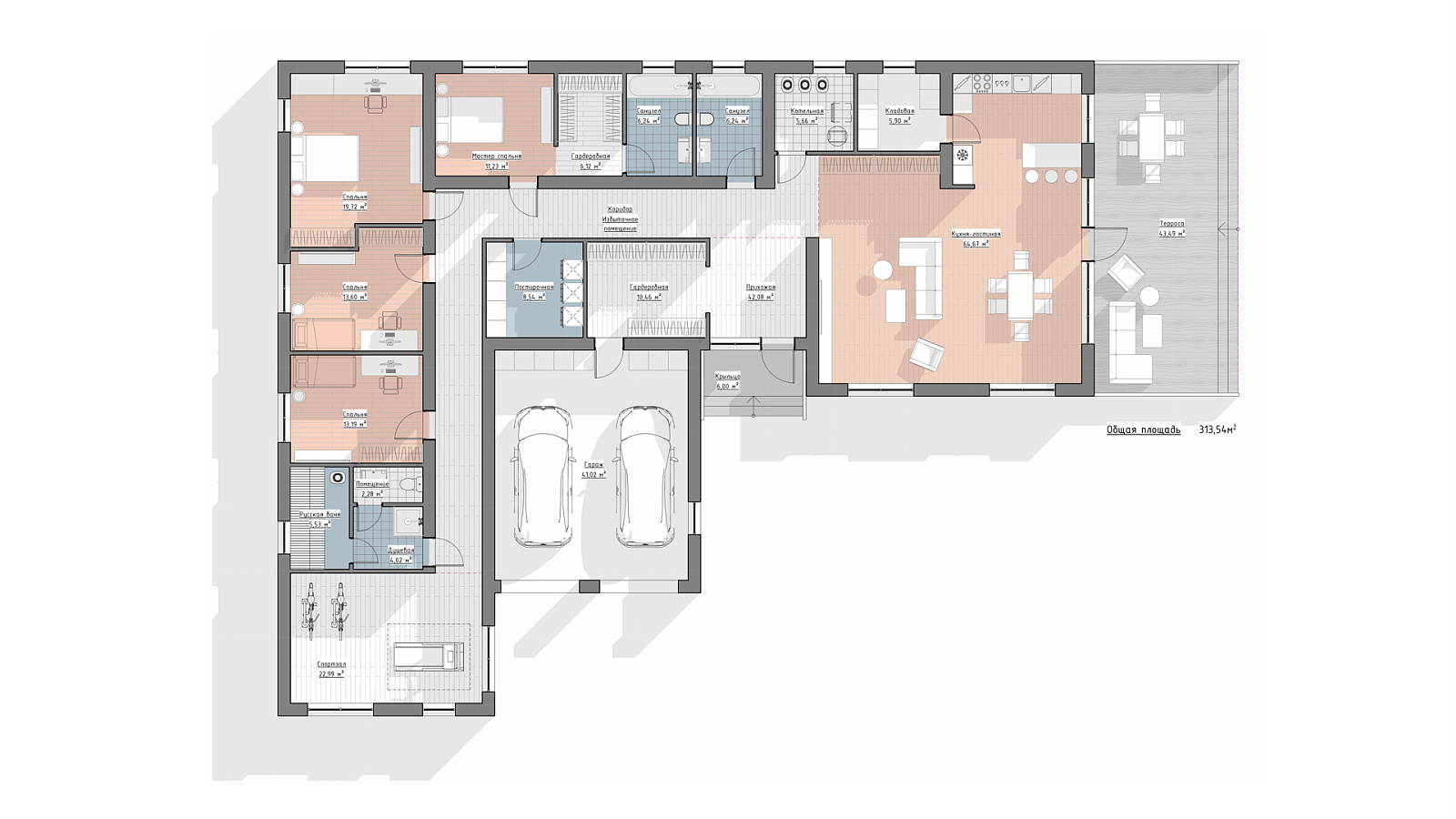 Планировка 1 этаж