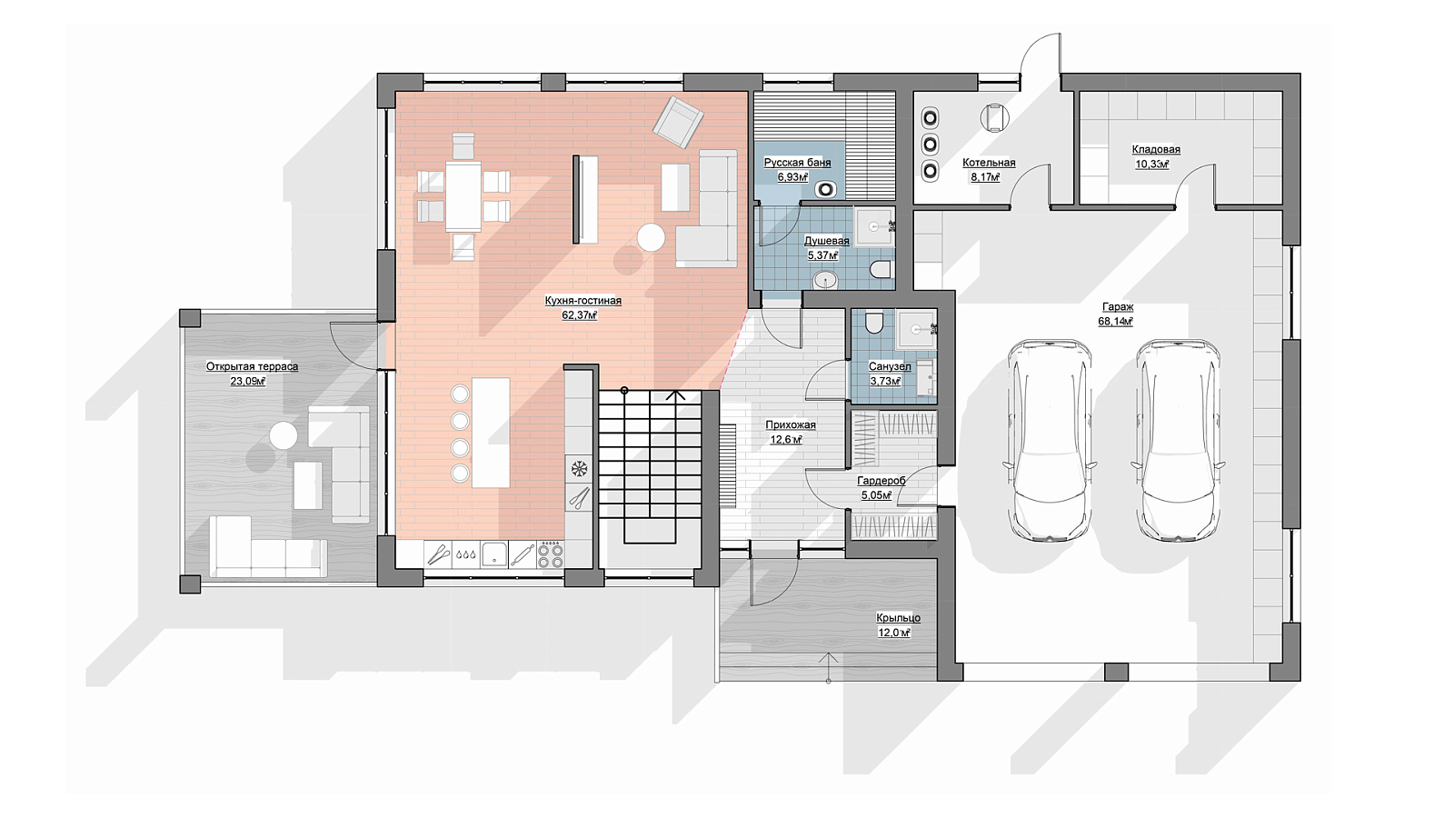 Планировка 1 этаж