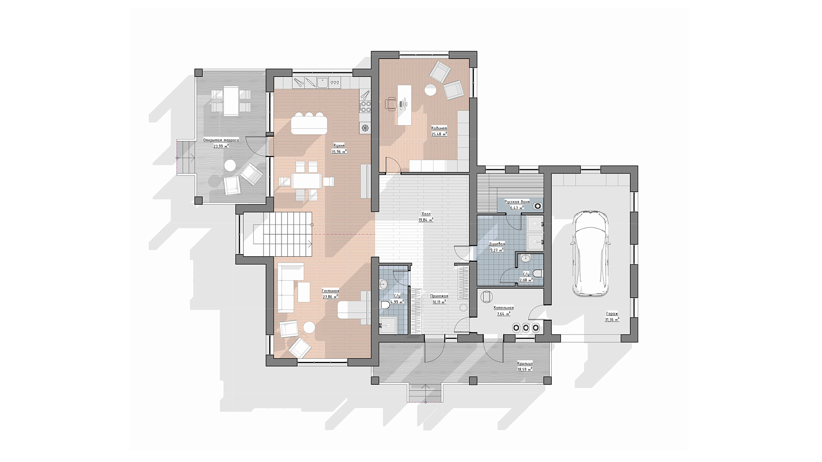 Планировка 1 этаж