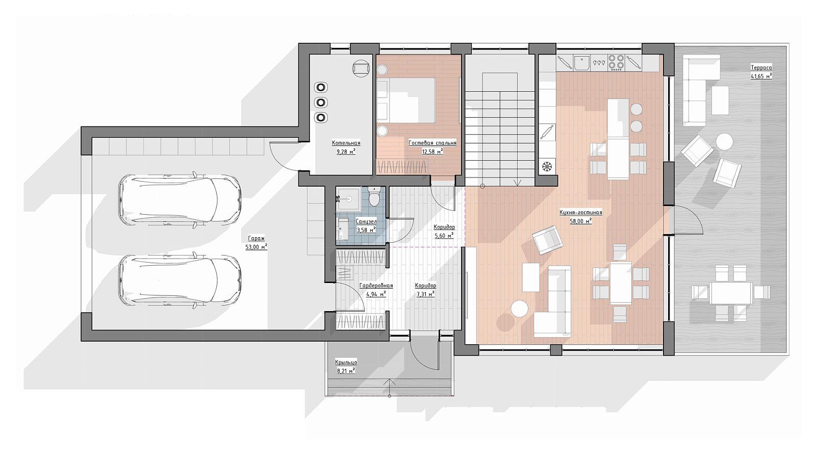 Планировка 1 этаж