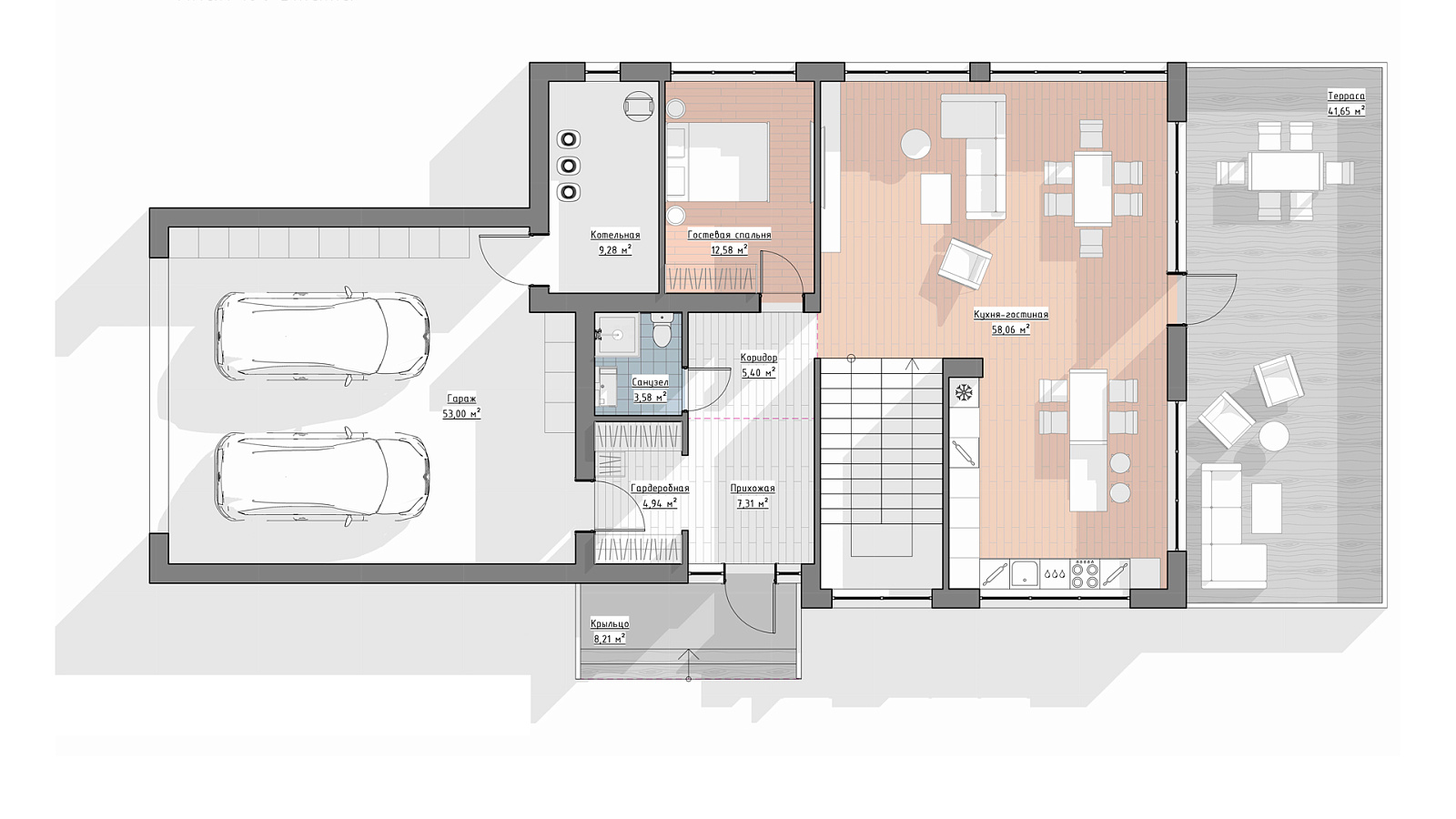 Планировка 1 этаж