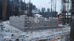 Стены газобетон бани. Охта с баней - 9