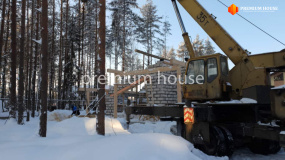 Стены газобетон бани. Охта с баней - 3