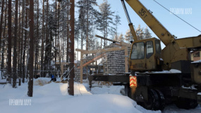 Стены газобетон бани. Охта с баней - 3