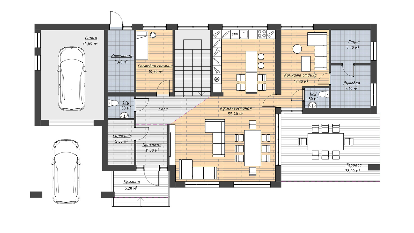 Планировка 1 этаж
