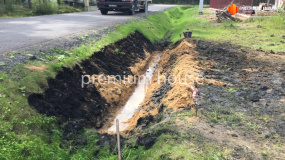 Устройство вьезда на участок. Укладка трубы ж.б. - 4