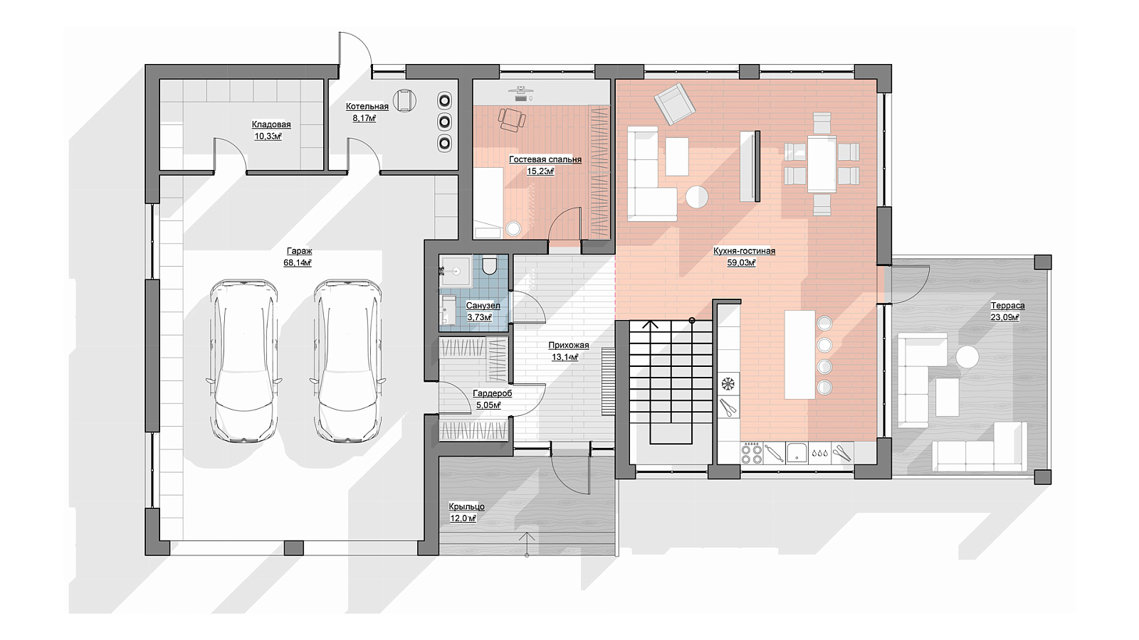 Планировка 1 этаж