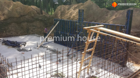 Армирование стен цокольного этажа и установка опалубки - 3