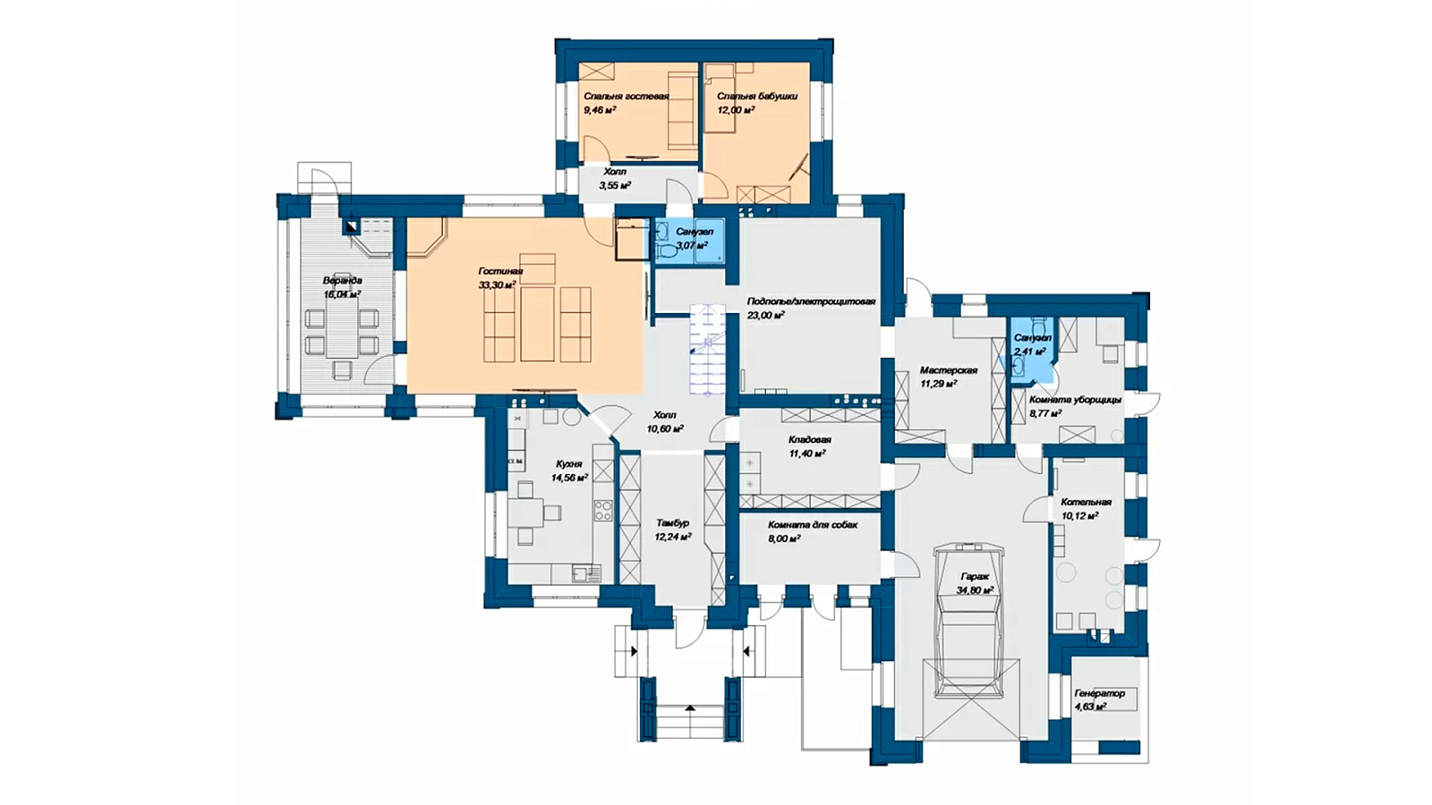 Планировка 1 этаж