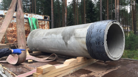 Устройство вьезда на участок. Укладка трубы ж.б. - 5