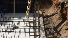 Армирование стен цокольного этажа и установка опалубки - 2