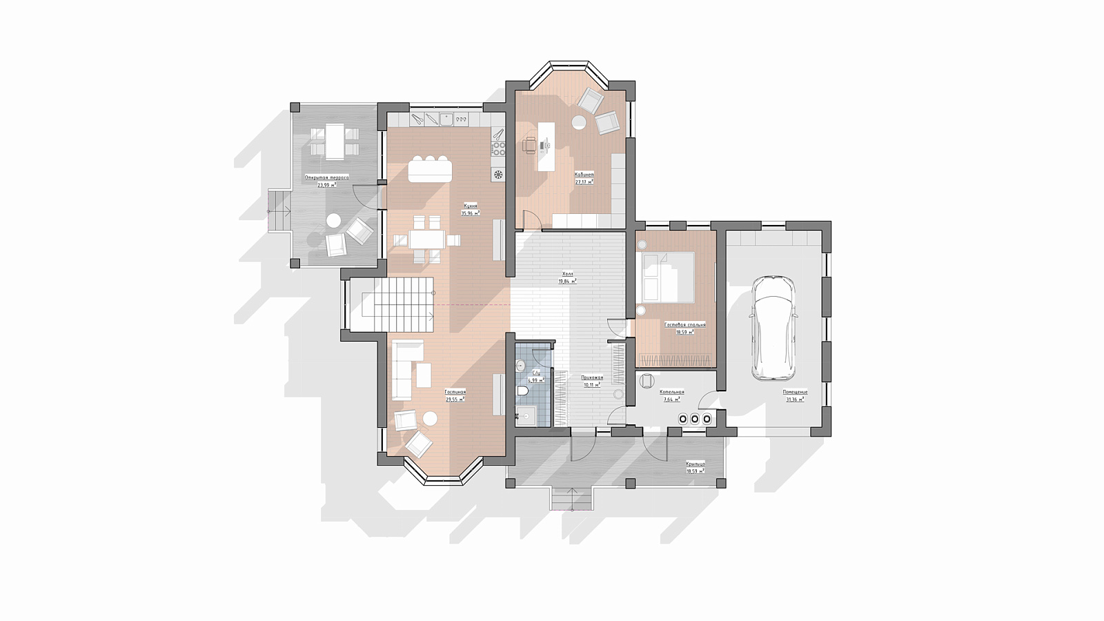 Планировка 1 этаж
