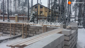 Стены газобетон 1 этаж дома. Охта с баней - 3