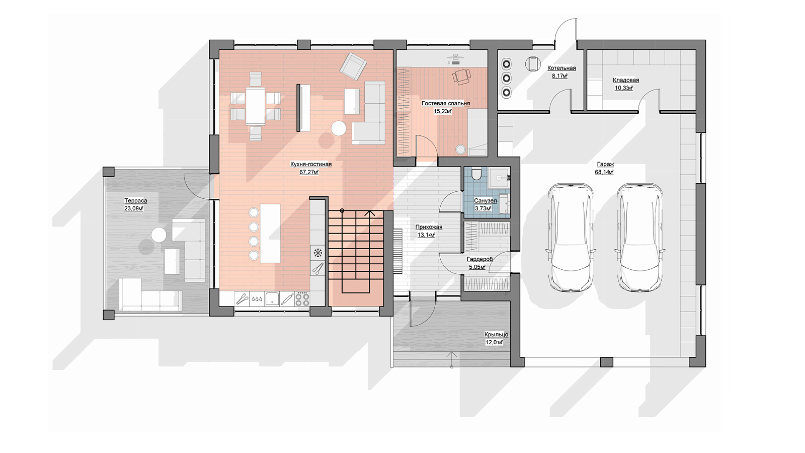 Планировка 1 этаж