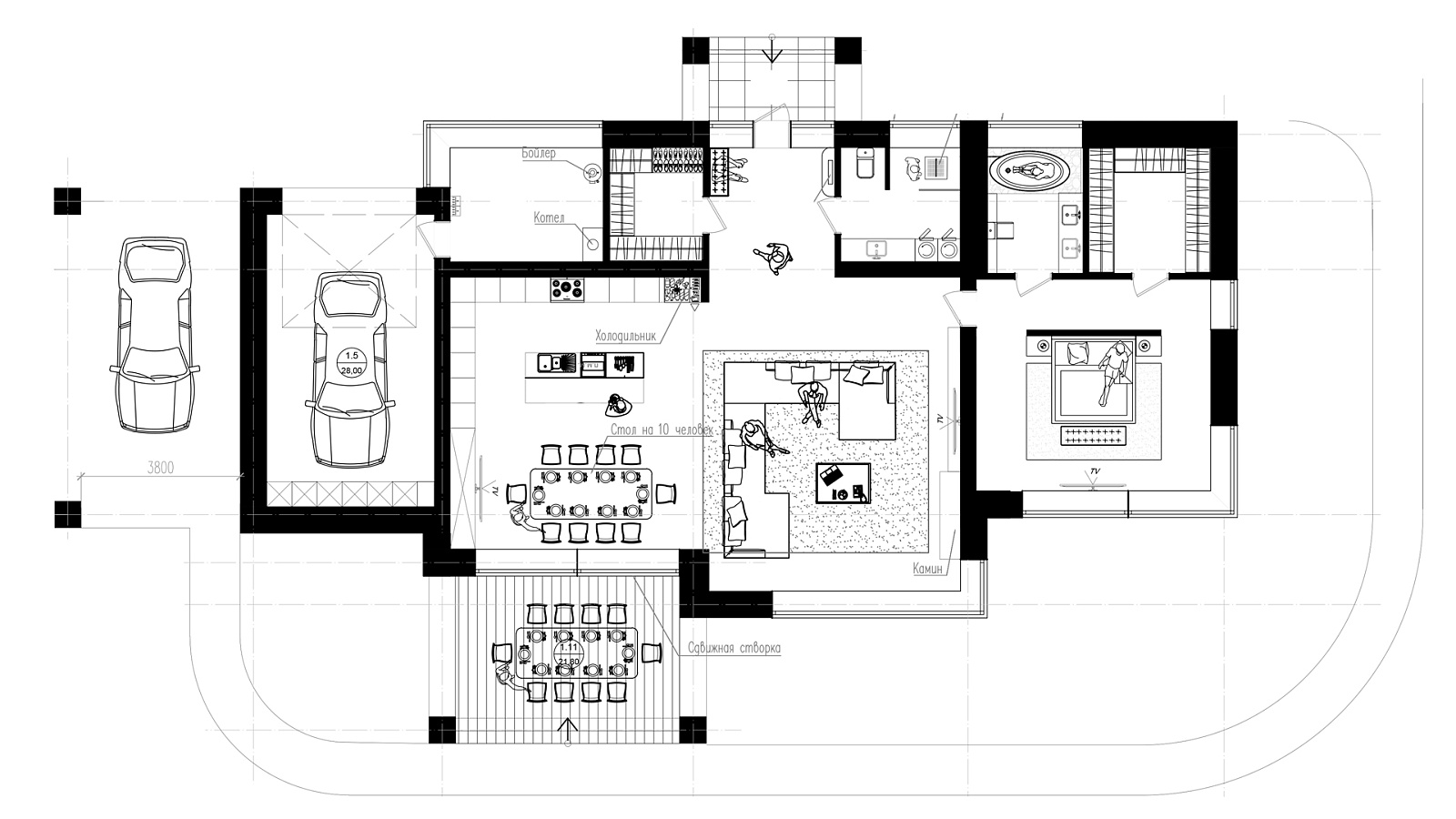 Планировка 1 этаж