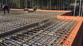 Армирование монолитной плиты перекрытия на отметке 3200 - 4