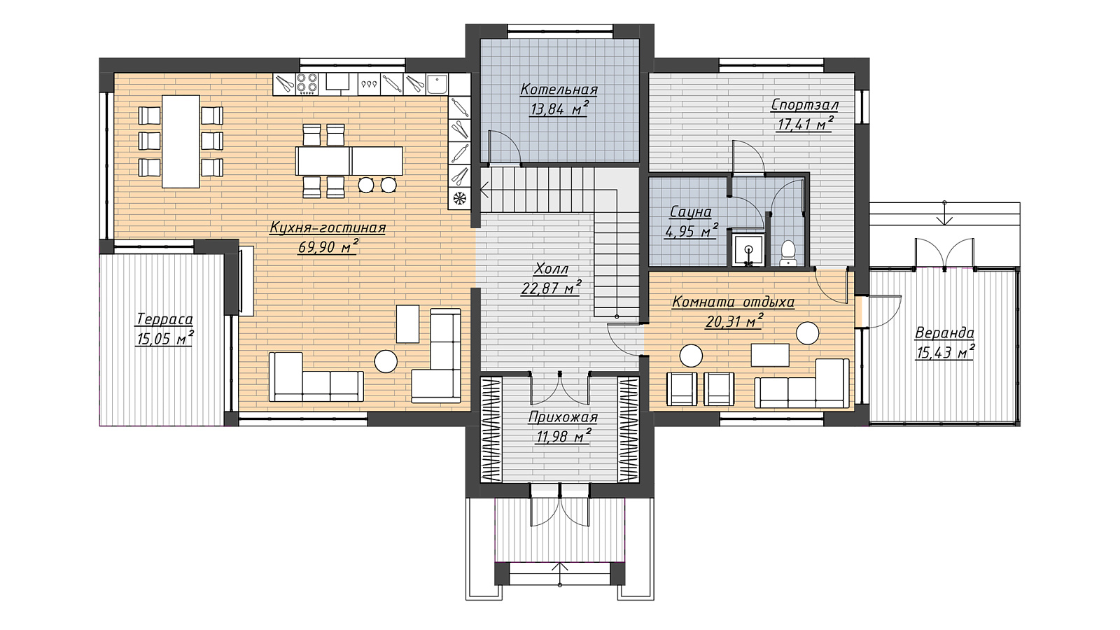 Планировка 1 этаж