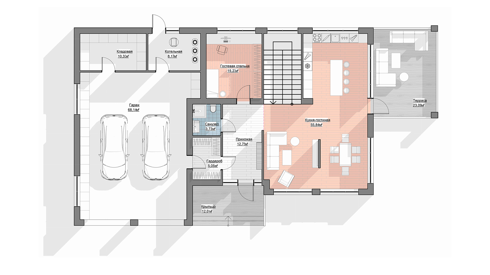 Планировка 1 этаж